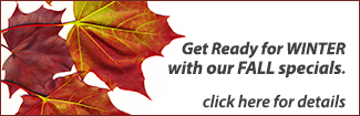 Check out our Promotions page for fall savings on garage door openers and garage door tune-ups.